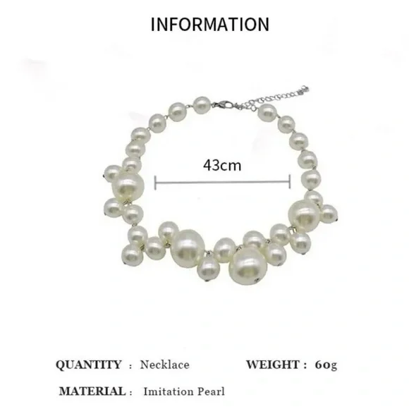 ✨RESTOCK✨MULTI PEARL AND SILVER CHOKER NECKLACE -NEW - Picture 7 of 7